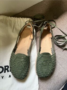 Origo by Anya Slip-on Huarache with optional ankle strap in Forest US 7.5 NWT